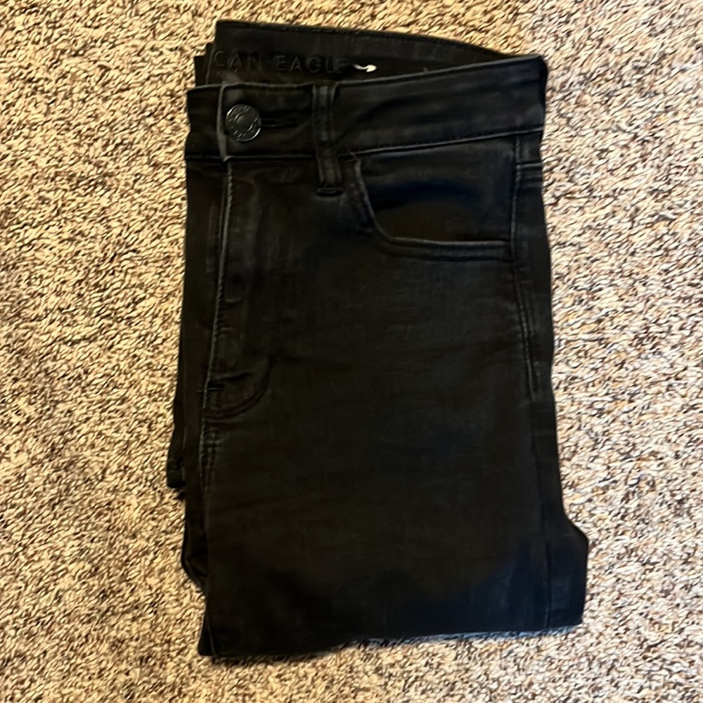 Black American Eagle Hi-Rise Jeggings